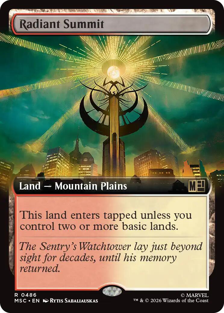 Radiant Summit (Extended Art) (MSC - 486) - Commander: Marvel Super Heroes - Rare - Normal