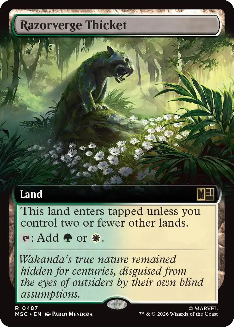 Razorverge Thicket (Extended Art) (MSC - 487) - Commander: Marvel Super Heroes - Rare - Normal