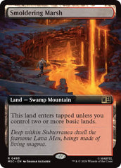 Smoldering Marsh (Extended Art) (MSC - 493) - Commander: Marvel Super Heroes - Rare - Normal