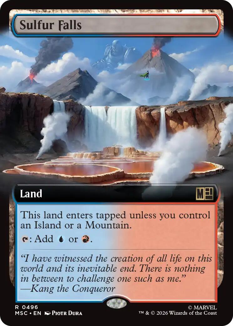 Sulfur Falls (Extended Art) (MSC - 496) - Commander: Marvel Super Heroes - Rare - Normal