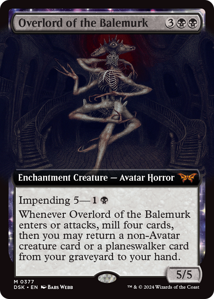 Overlord of the Balemurk (Extended Art) (DSK-377) - Duskmourn: House of Horror: (Extended Art, enchantment)
