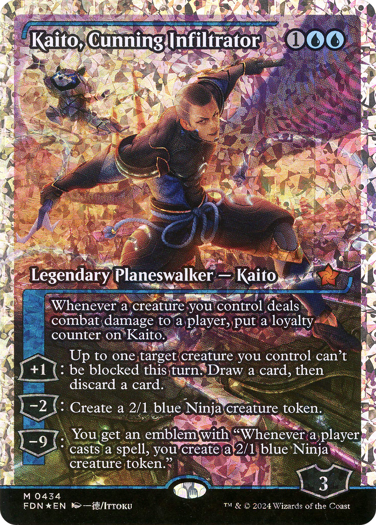 Kaito, Cunning Infiltrator (Showcase) (Fracture Foil) (FDN-434) - Foundations: (Showcase) Foil