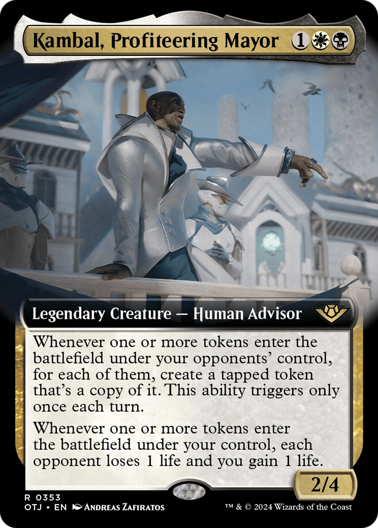 Kambal, Profiteering Mayor (Extended Art) (OTJ-353) - Outlaws of Thunder Junction: (Extended Art)