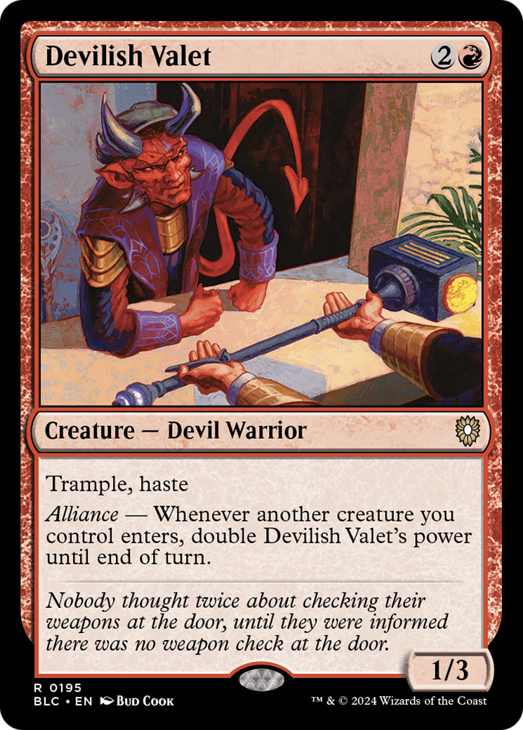 Devilish Valet (BLC-195) - Bloomburrow Commander