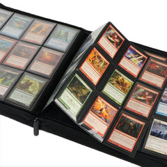 HENWEI: H13 PU Leather Zipper Trading Card Binder – 4/9/12 Pocket Album for 160–480 Cards (Pokémon, Yu-Gi-Oh!, MTG, Sports Cards, TCG/CCG)