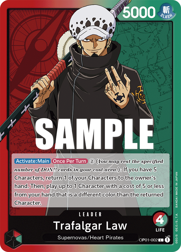 One Piece Card Game: Trafalgar Law - EN - OP01-002 (Romance Dawn, L)