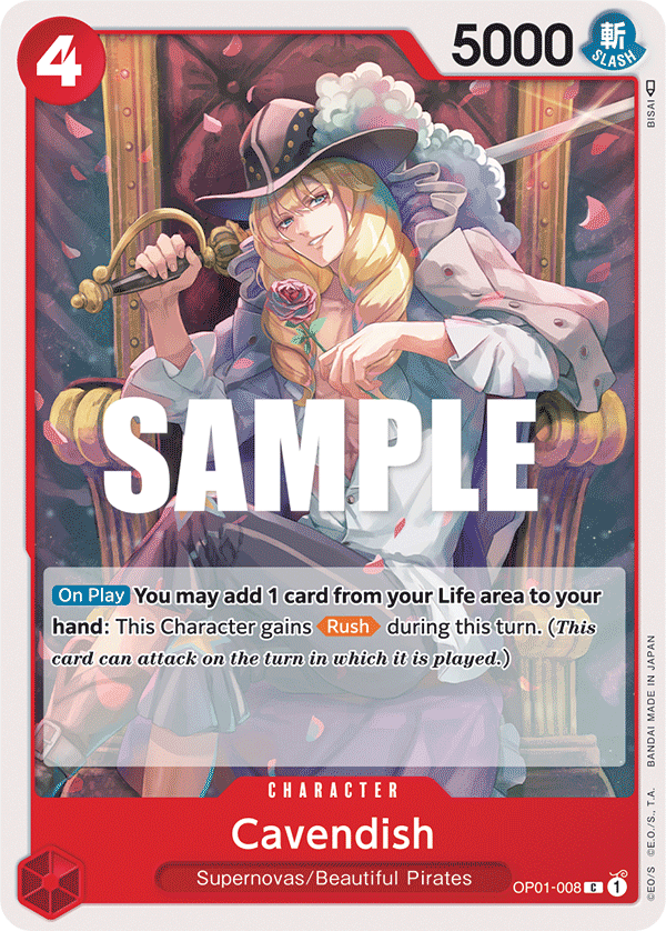 One Piece Card Game: Cavendish - EN - OP01-008 (Romance Dawn, C)