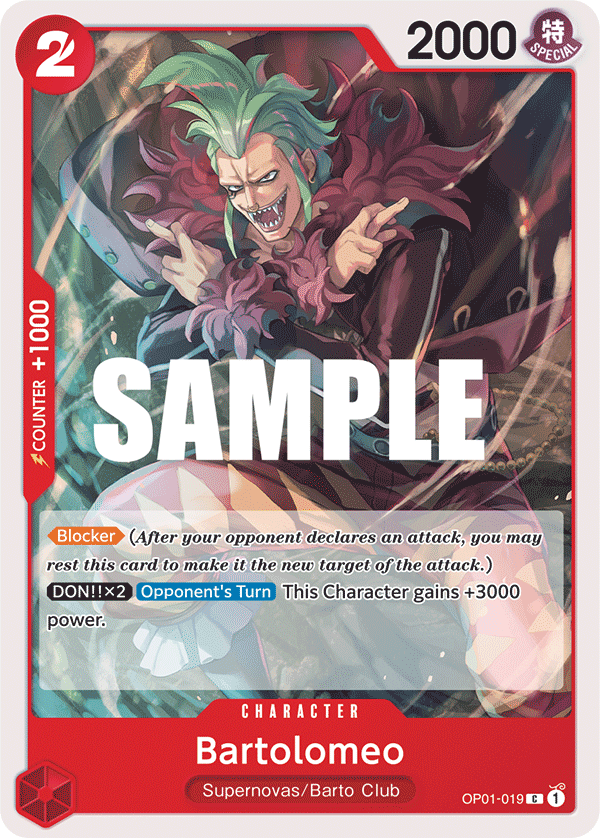 One Piece Card Game: Bartolomeo - EN - OP01-019 (Romance Dawn, C)