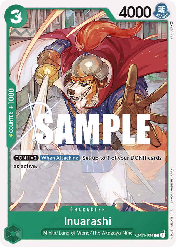 One Piece Card Game: Inuarashi - EN - OP01-034 (Romance Dawn, C)