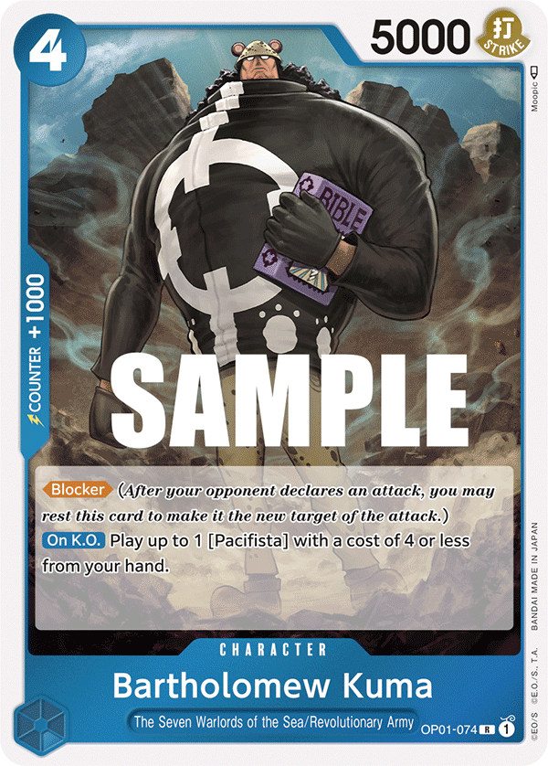 One Piece Card Game: Bartholomew Kuma - EN - OP01-074 (Romance Dawn, R)