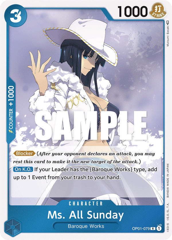 One Piece Card Game: Ms. All Sunday - EN - OP01-079 (Romance Dawn, R)