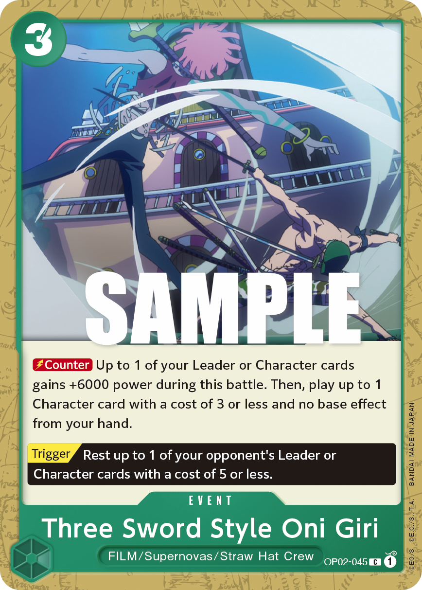 One Piece Card Game: Three Sword Style Oni Giri - EN - OP02-045 (Paramount War, C)