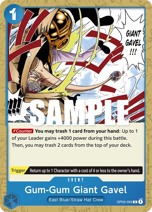 One Piece Card Game: Gum-Gum Giant Gavel - EN - OP03-055 (Pillars of Strength, C)