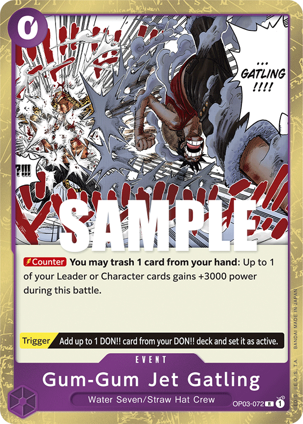 One Piece Card Game: Gum-Gum Jet Gatling - EN - OP03-072 (Pillars of Strength, R)