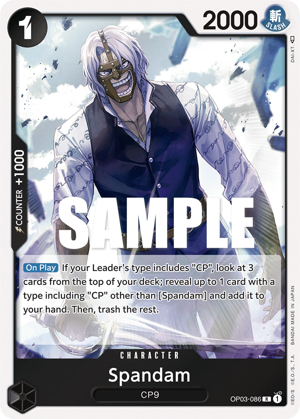 One Piece Card Game: Spandam - EN - OP03-086 (Pillars of Strength, R)