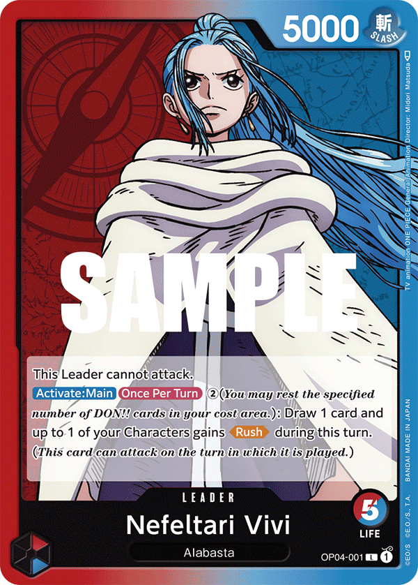 One Piece Card Game: Nefeltari Vivi - EN - OP04-001 (Kingdoms of Intrigue, L)