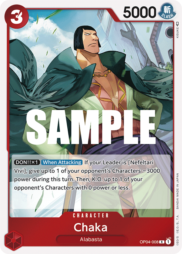 One Piece Card Game: Chaka - EN - OP04-008 (Kingdoms of Intrigue, R)