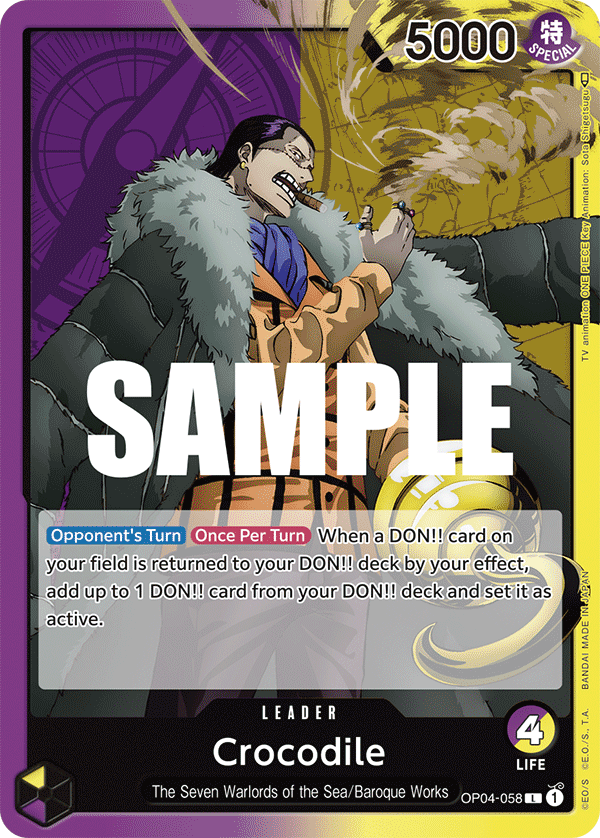 One Piece Card Game: Crocodile - EN - OP04-058 (Kingdoms of Intrigue, L)