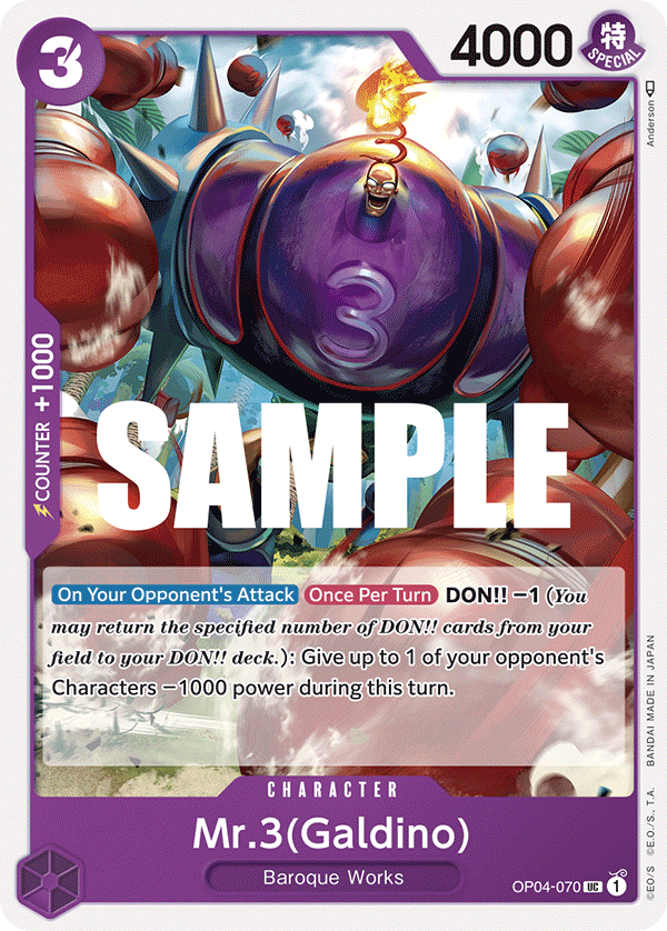 One Piece Card Game: Mr.3(Galdino) - EN - OP04-070 (Kingdoms of Intrigue, UC)