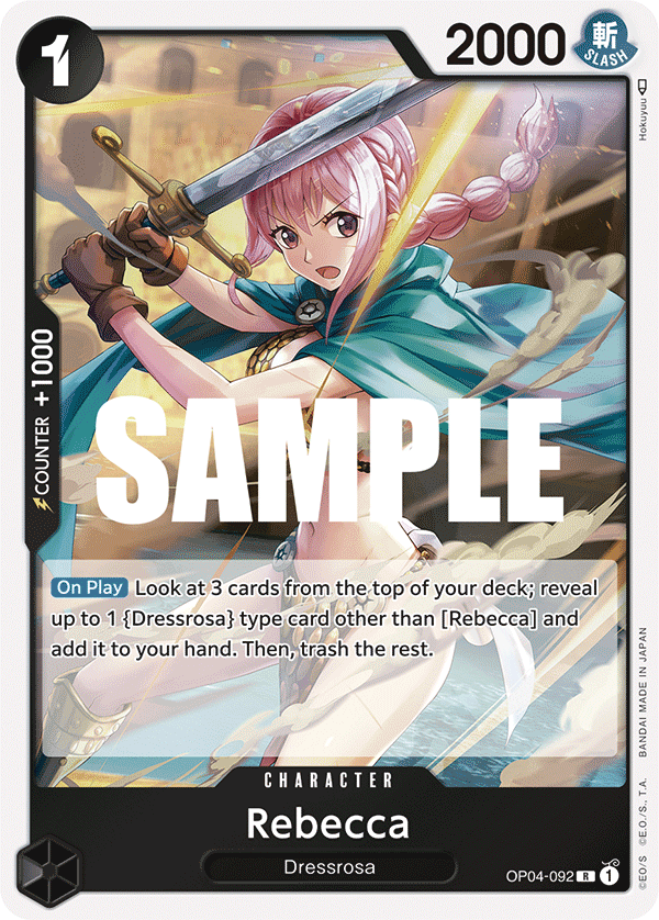 One Piece Card Game: Rebecca - EN - OP04-092 (Kingdoms of Intrigue, R)