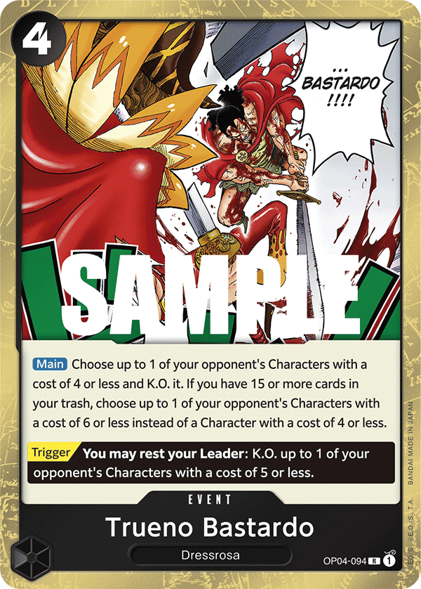 One Piece Card Game: Trueno Bastardo - EN - OP04-094 (Kingdoms of Intrigue, R)