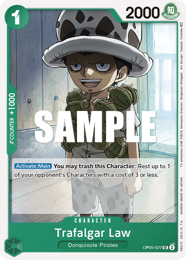 One Piece Card Game: Trafalgar Law - EN - OP05-027 (Awakening of The New Era, UC)