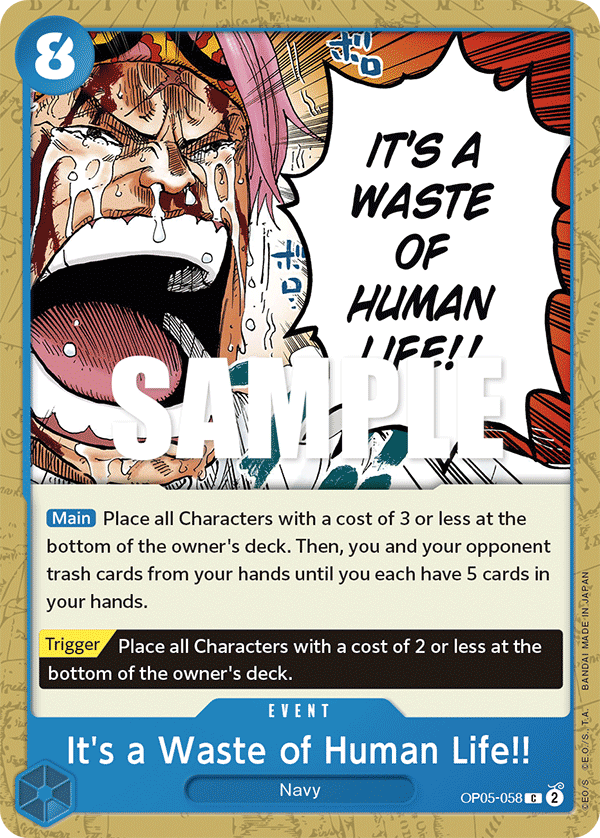 One Piece Card Game: It's a Waste of Human Life!! - EN - OP05-058 (Awakening of The New Era, C)