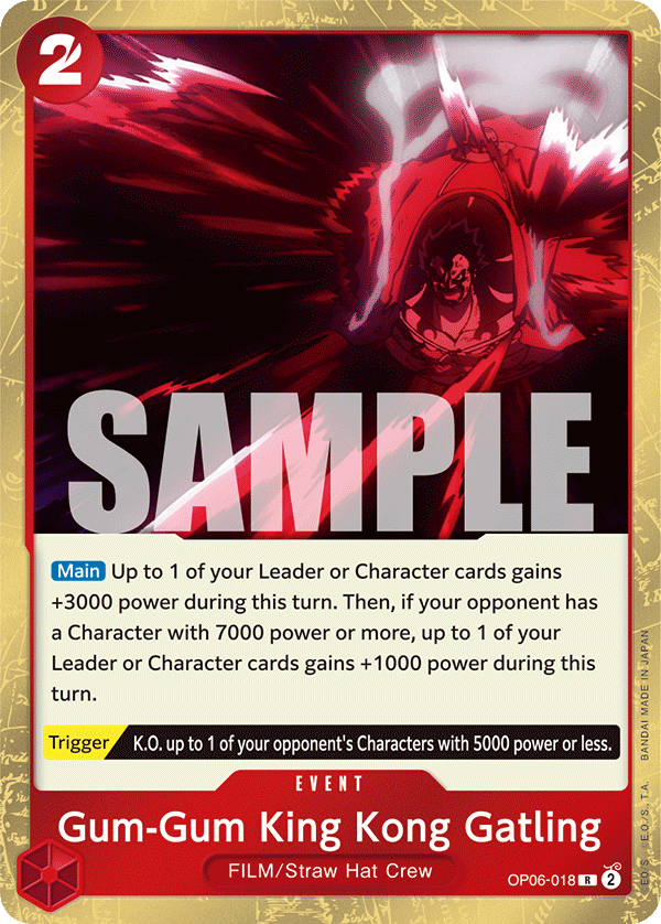 One Piece Card Game: Gum-Gum King Kong Gatling - EN - OP06-018 (Wings of The Captain, R)