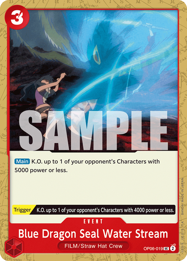 One Piece Card Game: Blue Dragon Seal Water Stream - EN - OP06-019 (Wings of The Captain, UC)
