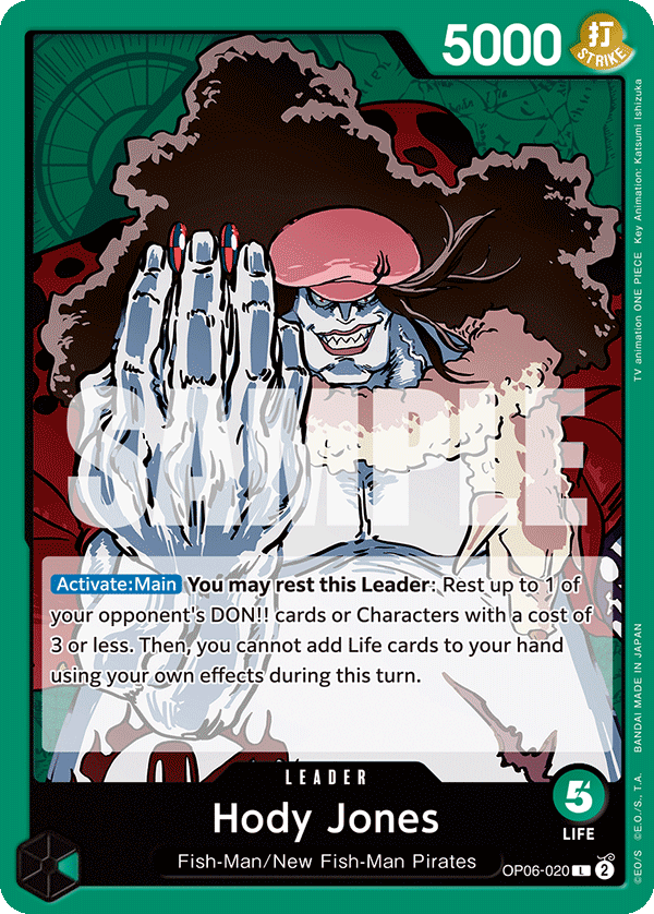 One Piece Card Game: Hody Jones - EN - OP06-020 (Wings of The Captain, L)