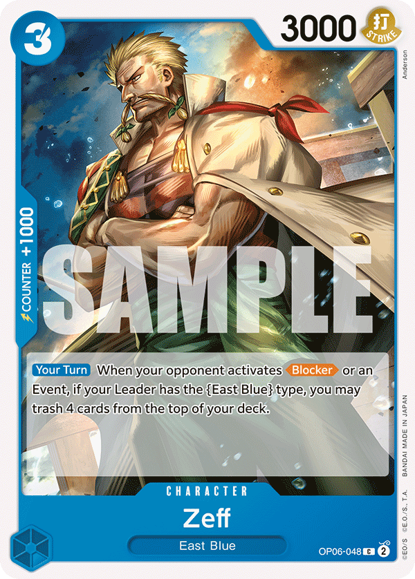 One Piece Card Game: Zeff - EN - OP06-048 (Wings of The Captain, C)