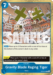 One Piece Card Game: Gravity Blade Raging Tiger - EN - OP06-058 (Wings of The Captain, R)