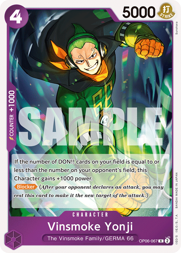One Piece Card Game: Vinsmoke Yonji - EN - OP06-067 (Wings of The Captain, R)
