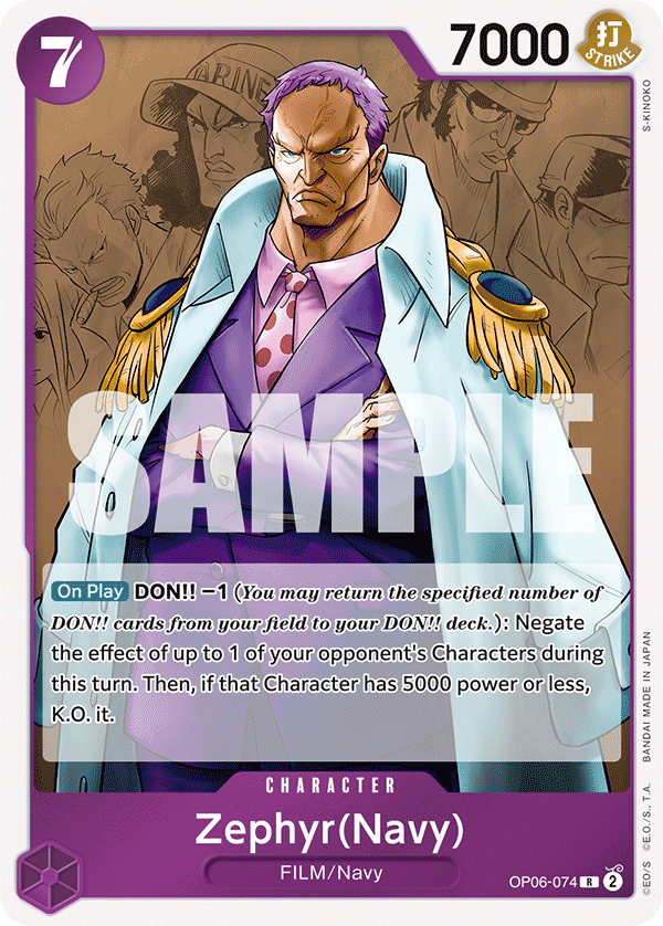 One Piece Card Game: Zephyr (Navy) - EN - OP06-074 (Wings of The Captain, R)
