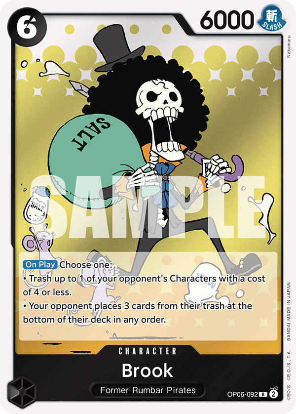 One Piece Card Game: Brook - EN - OP06-092 (Wings of The Captain, R)