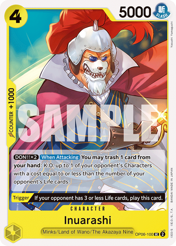 One Piece Card Game: Inuarashi - EN - OP06-100 (Wings of The Captain, UC)