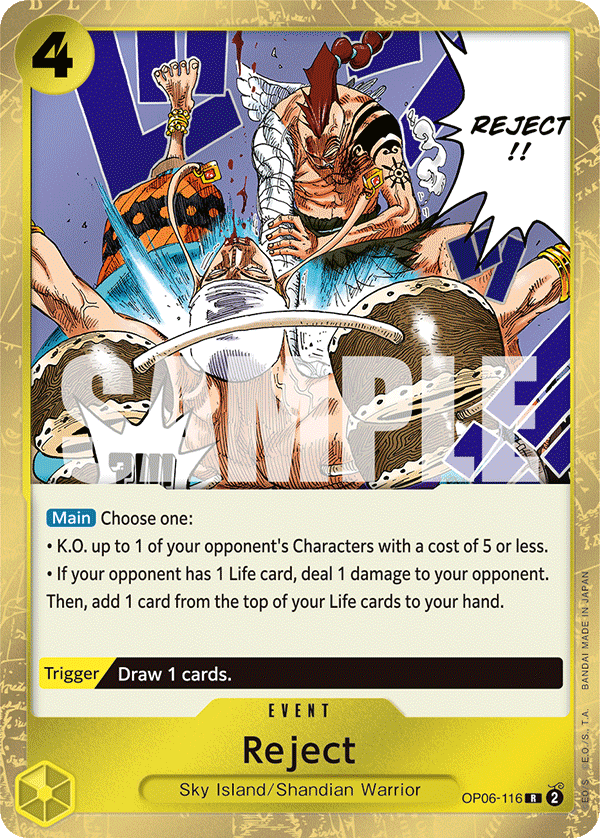 One Piece Card Game: Reject - EN - OP06-116 (Wings of The Captain, R)