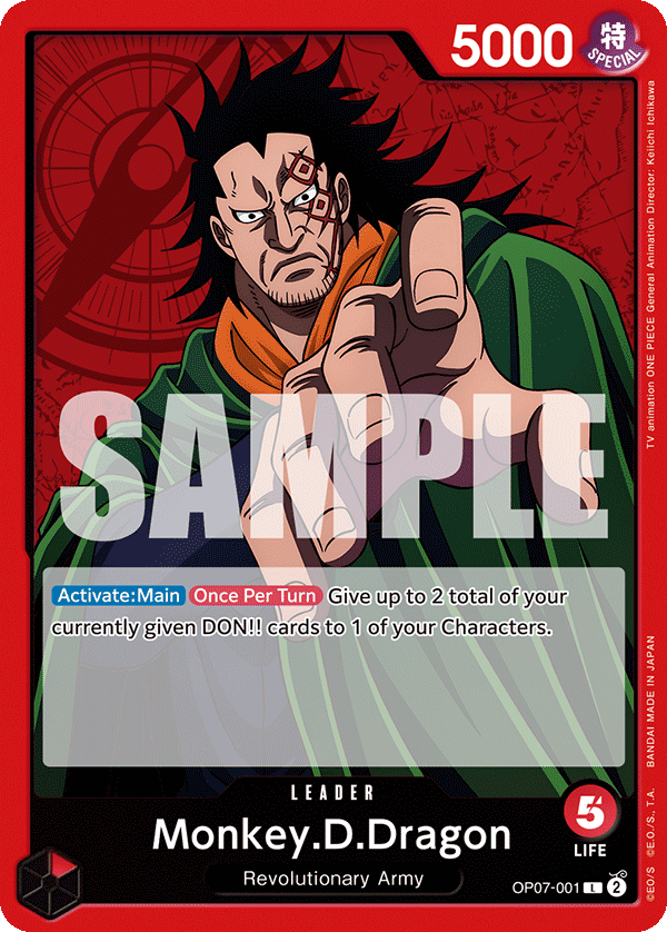 One Piece Card Game: Monkey.D.Dragon - EN - OP07-001 (500 Years in The Future, L)