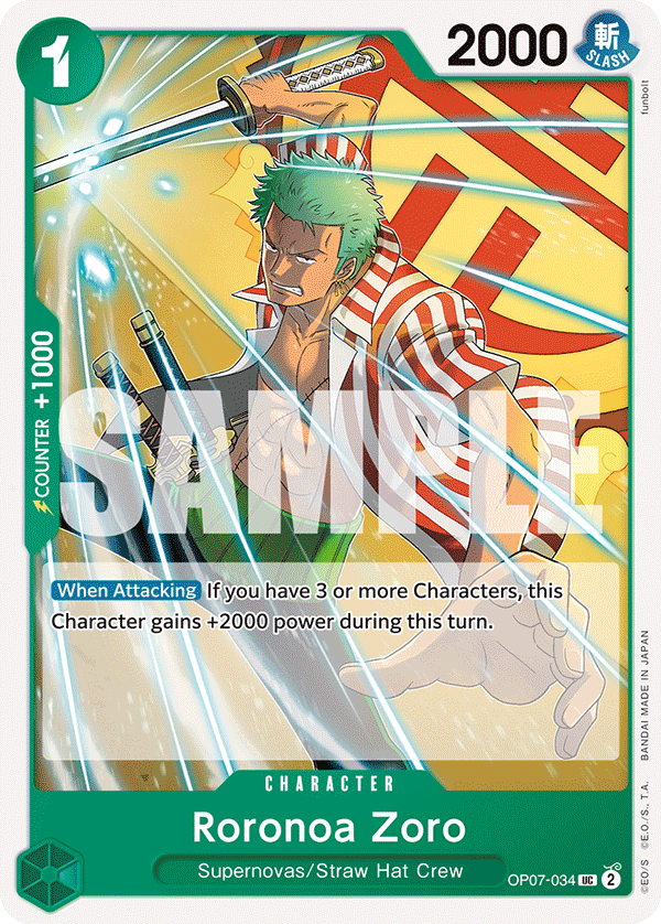 One Piece Card Game: Roronoa Zoro - EN - OP07-034 (500 Years in The Future, UC)