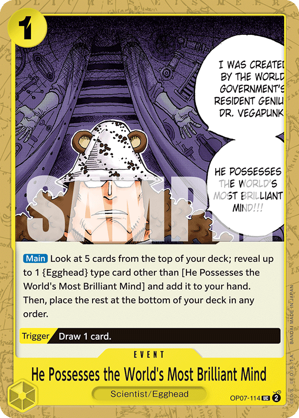 One Piece Card Game: He Possesses the World's Most Brilliant Mind - EN - OP07-114 (500 Years in The Future, UC)