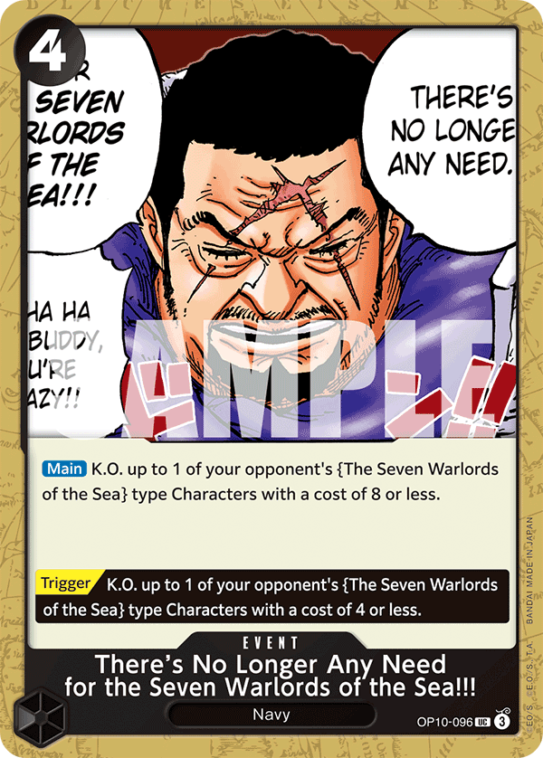 One Piece Card Game: There’s No Longer Any Need for the Seven Warlords of the Sea!!! - EN - OP10-096 (Royal Blood, UC)