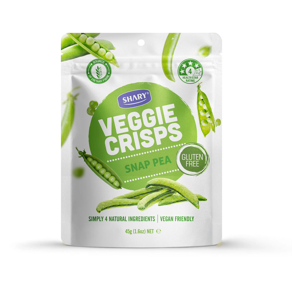 Shary: Snap Pea Crisps 45g – Crunchy Veggie Snack