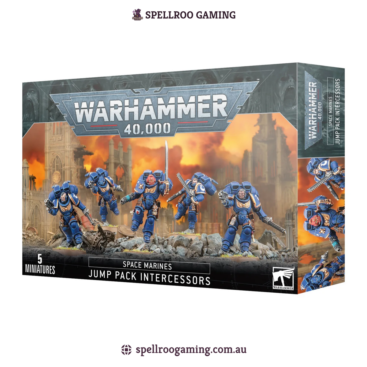 Warhammer: 40K – Space Marines - Jump Pack Intercessors (5 Citadel Miniatures)