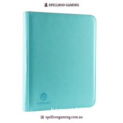 HENWEI: PU Leather Ring Zipper Trading Card Binder – 9 Pocket (Pokémon, Yu-Gi-Oh!, MTG, Sports Cards, TCG/CCG)