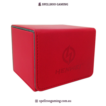 HENWEI: H25-2 Diamond Pattern PU Leather Horizontal Deck Box – Fits 100+ TCG Cards (MTG, Pokemon, Yu-Gi-Oh!, Lorcana)
