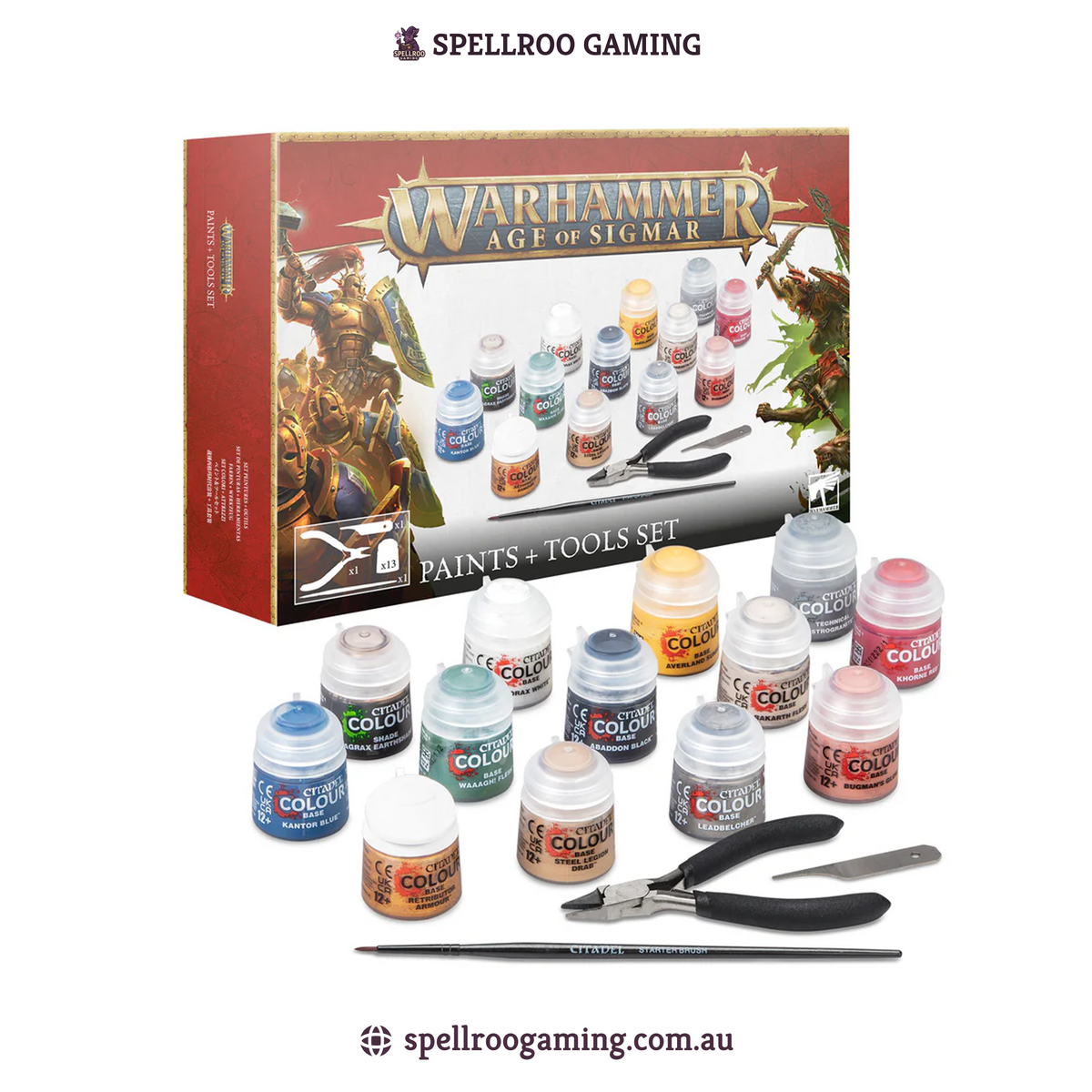 Warhammer: Age of Sigmar – Paints + Tools Set