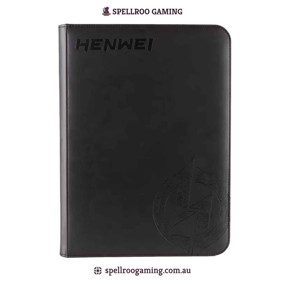 HENWEI: H13 PU Leather Zipper Trading Card Binder – 4/9/12 Pocket Album for 160–480 Cards (Pokémon, Yu-Gi-Oh!, MTG, Sports Cards, TCG/CCG)