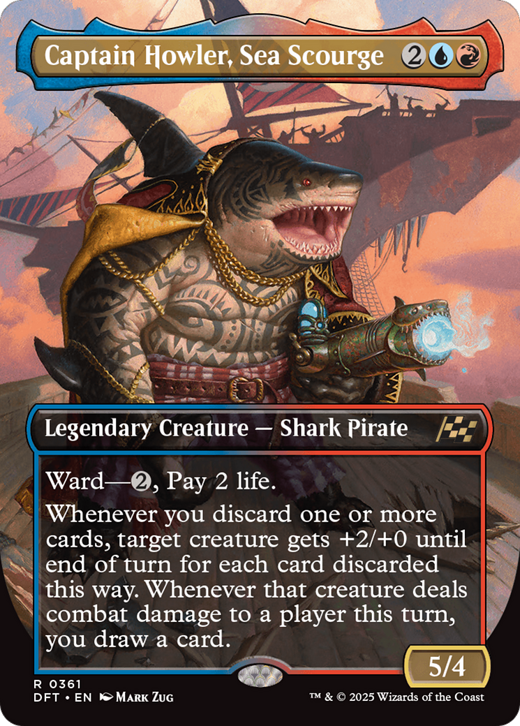 Captain Howler, Sea Scourge (Borderless) (DFT-361) - Aetherdrift Foil