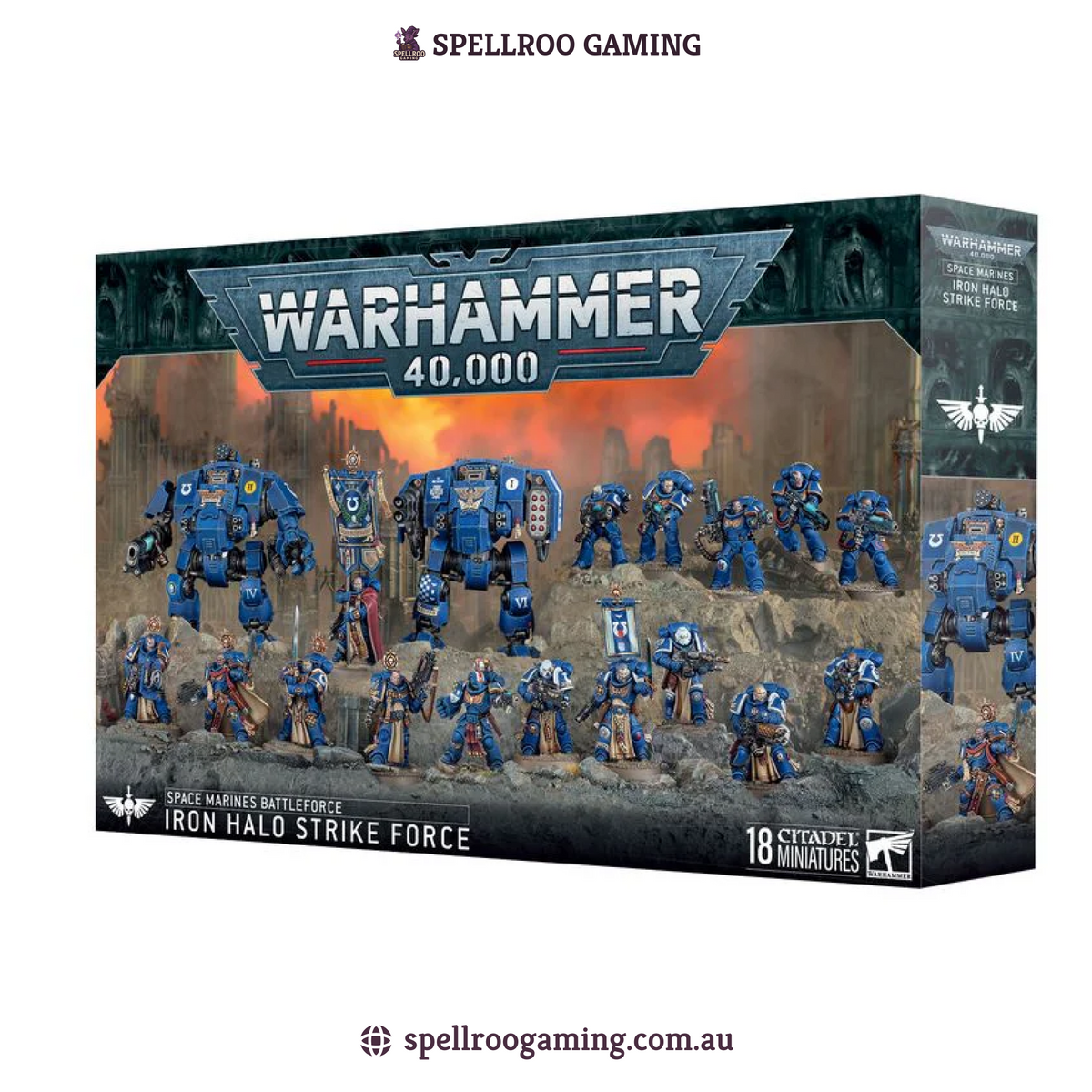 Warhammer: 40K – Space Marines Battleforce - Iron Halo Strike Force (18 Citadel Miniatures)