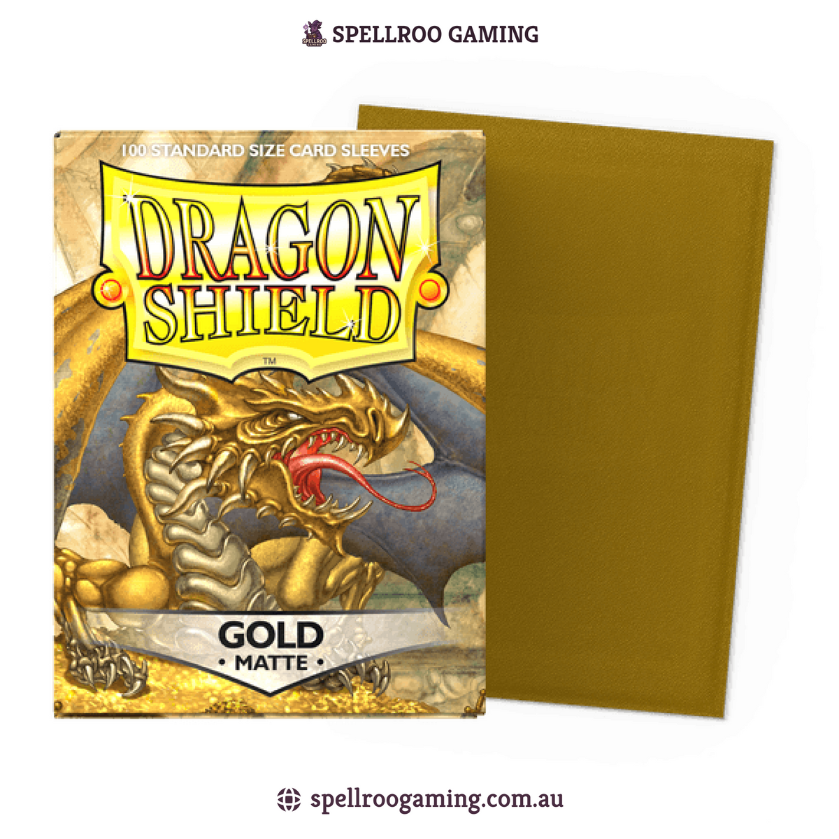 Dragon Shield: Matte - Gold - Standard Size - 100 Sleeves